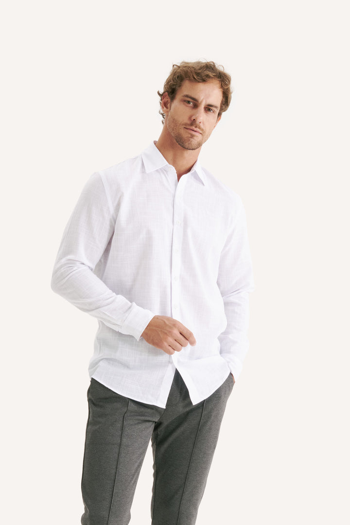 Camisa Cambray Manga Longa - Branca