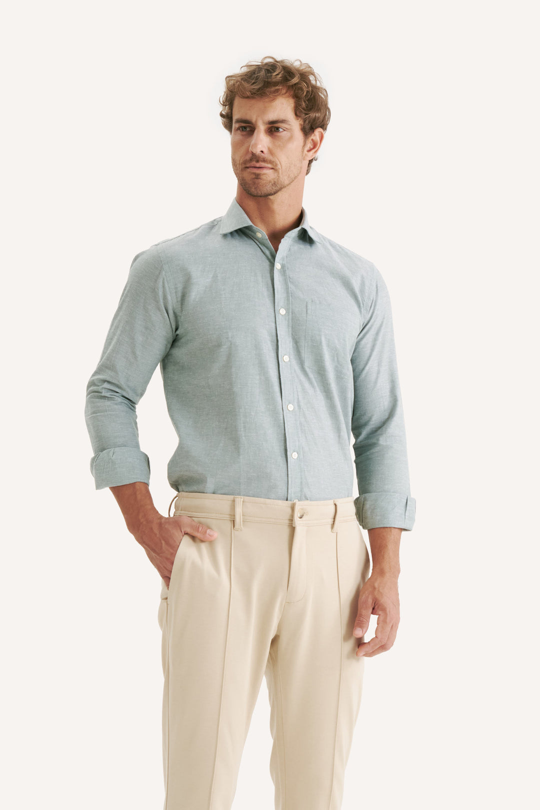 Camisa de Linho Lucca - Verde Claro