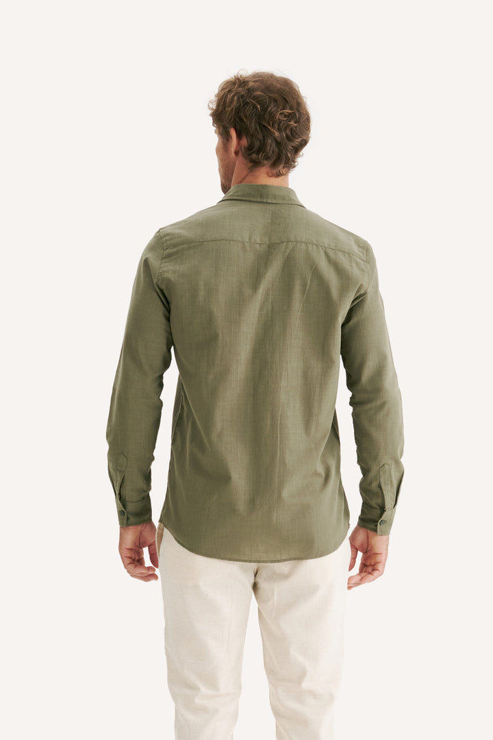 Camisa Cambray Manga Longa - Verde