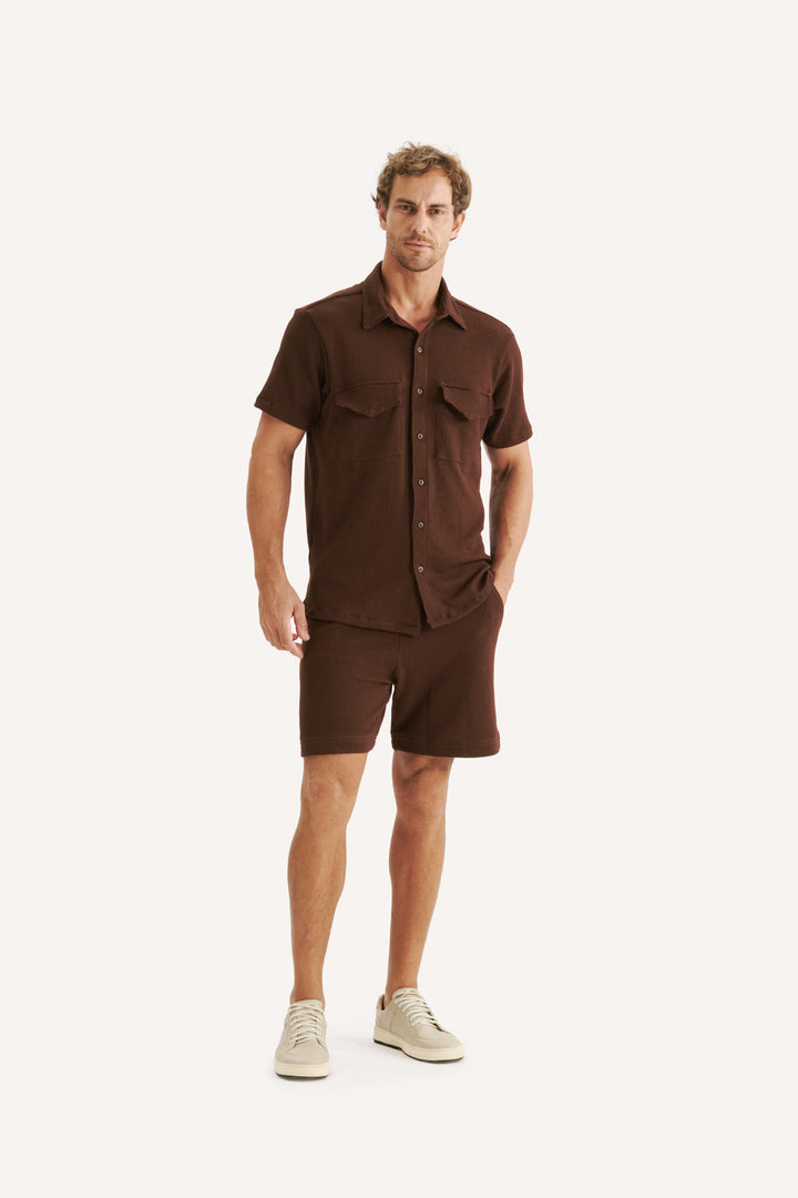Camisa Texture - Marrom