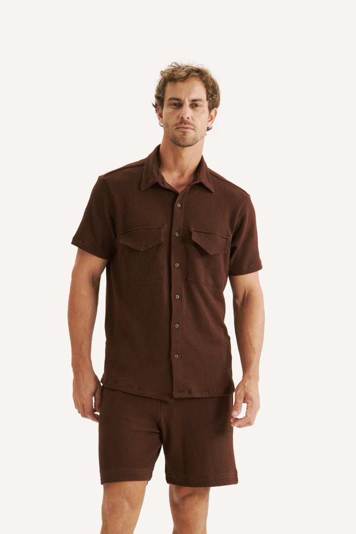 Camisa Texture - Marrom