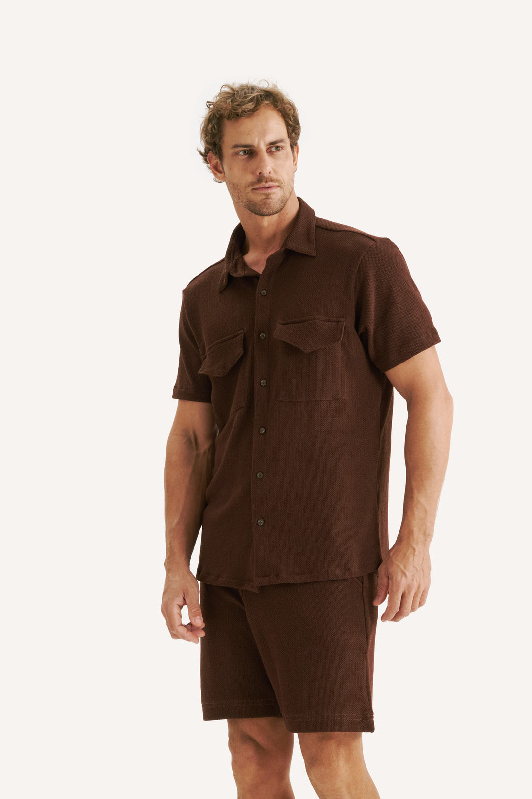 Camisa Texture - Marrom