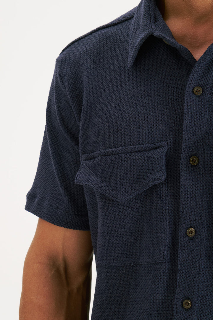 Camisa Texture - Azul Marinho