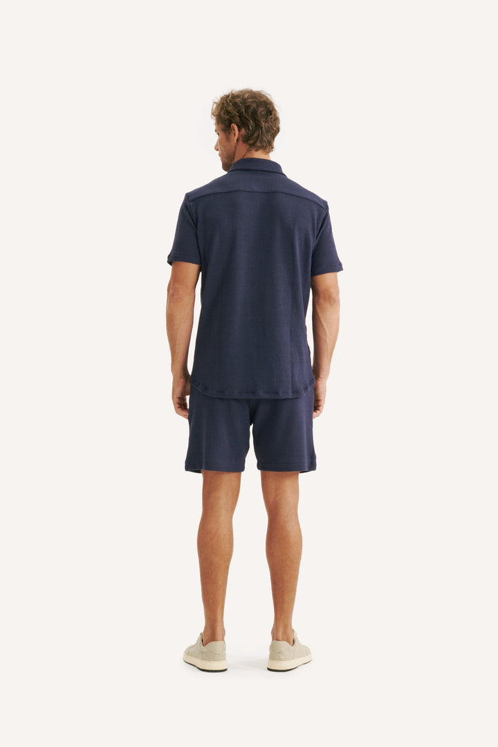 Camisa Texture - Azul Marinho