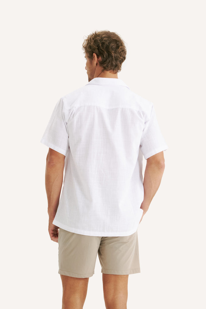 Camisa Cambray Gola Cubana - Branca