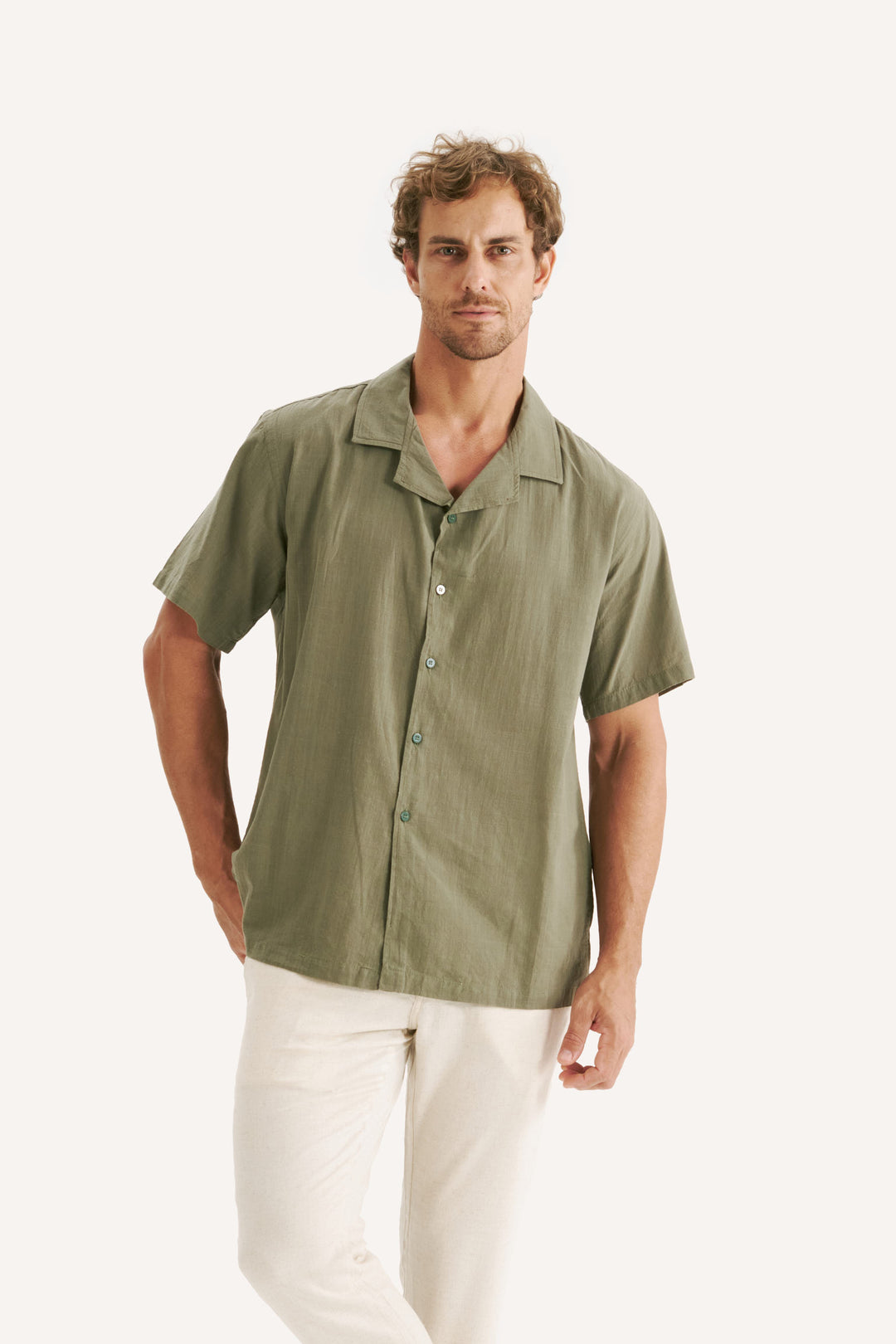 Camisa Cambray Gola Cubana - Verde