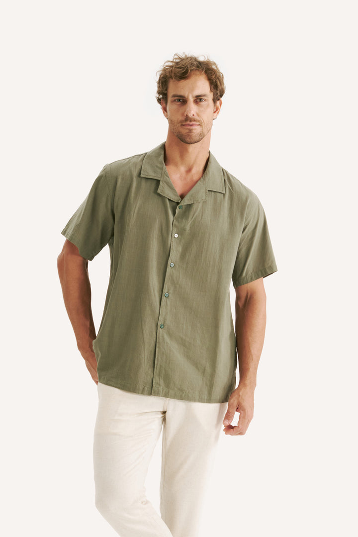 Camisa Cambray Gola Cubana - Verde