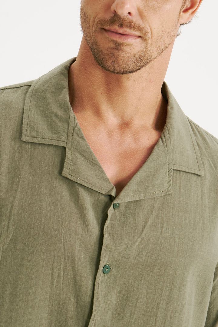 Camisa Cambray Gola Cubana - Verde