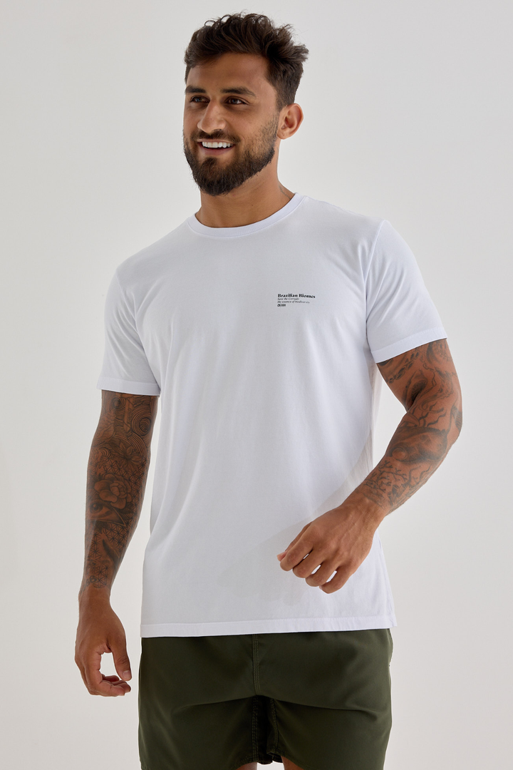 Camiseta Estonada Biomas - Ipê Amarelo - Branca