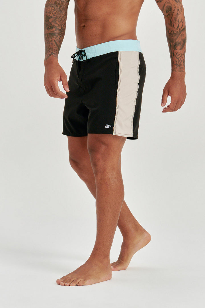 Boardshort Retro Faixa Lateral - Preto
