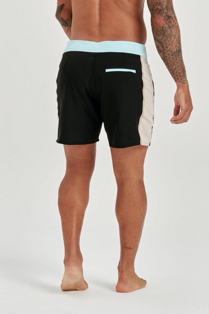 Boardshort Retro Faixa Lateral - Preto