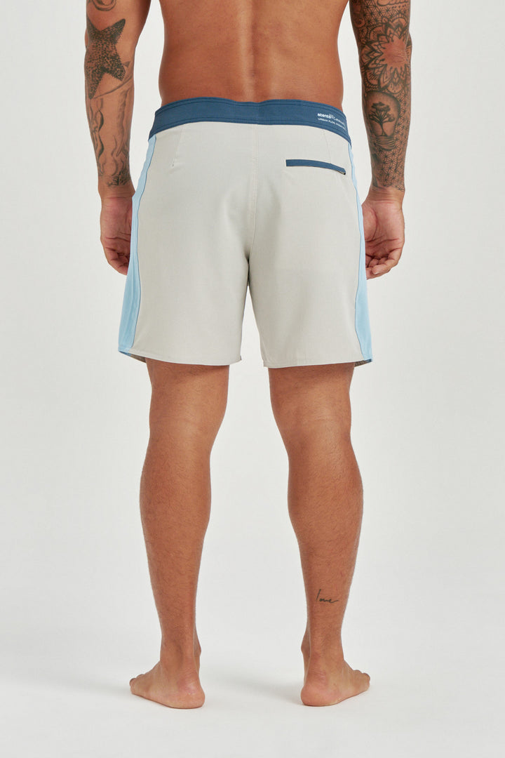 Boardshort Retro Faixa Lateral - Cinza