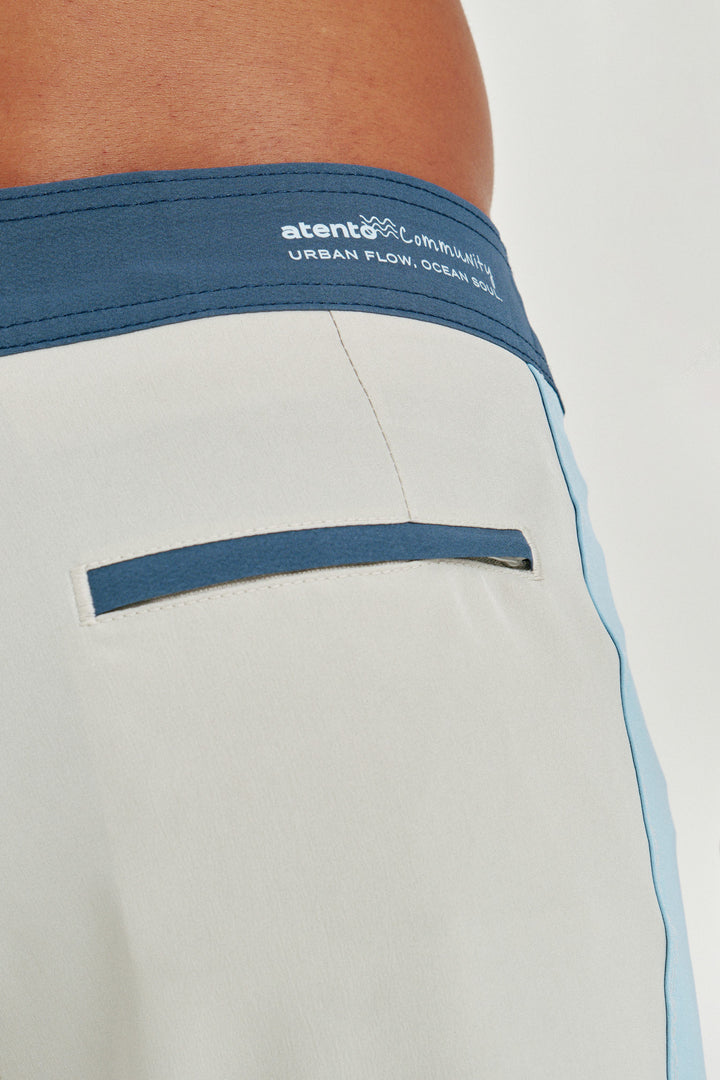 Boardshort Retro Faixa Lateral - Cinza