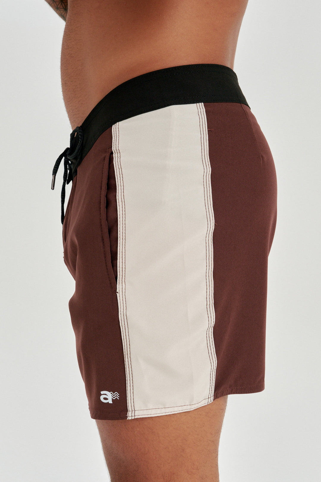Boardshort Retro Faixa Lateral -  Marrom