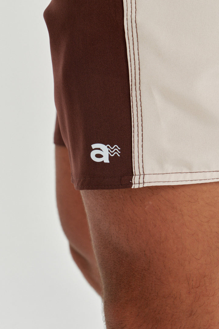 Boardshort Retro Faixa Lateral -  Marrom