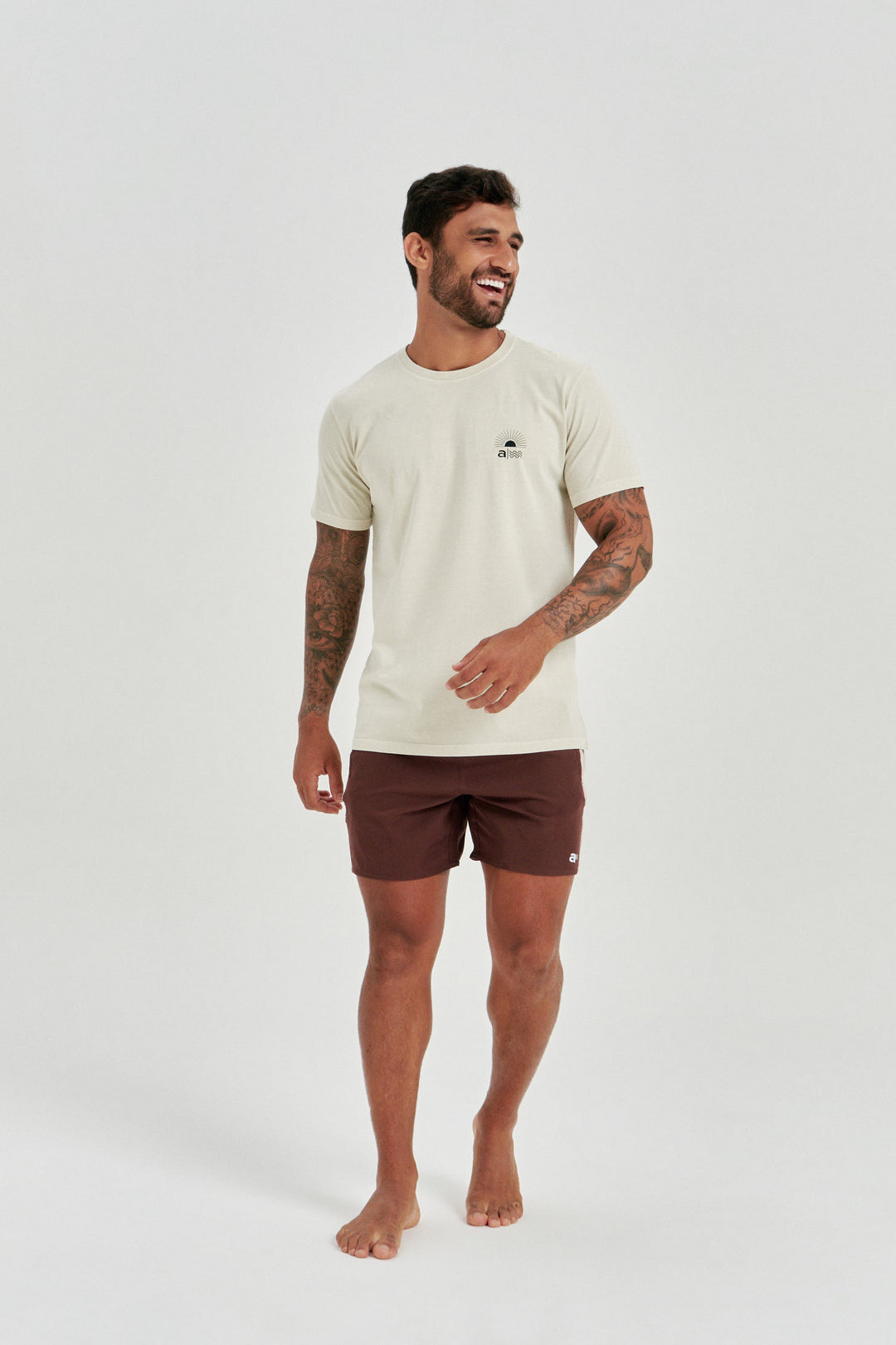 Boardshort Retro Faixa Lateral -  Marrom