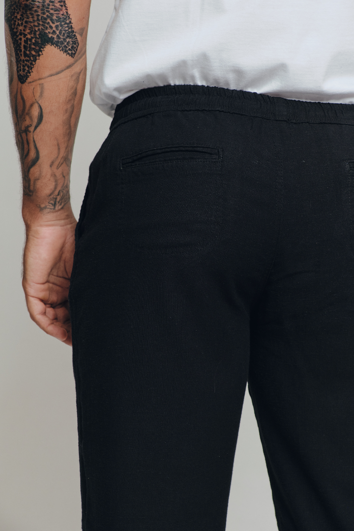 Calça de Linho Simple- Preta