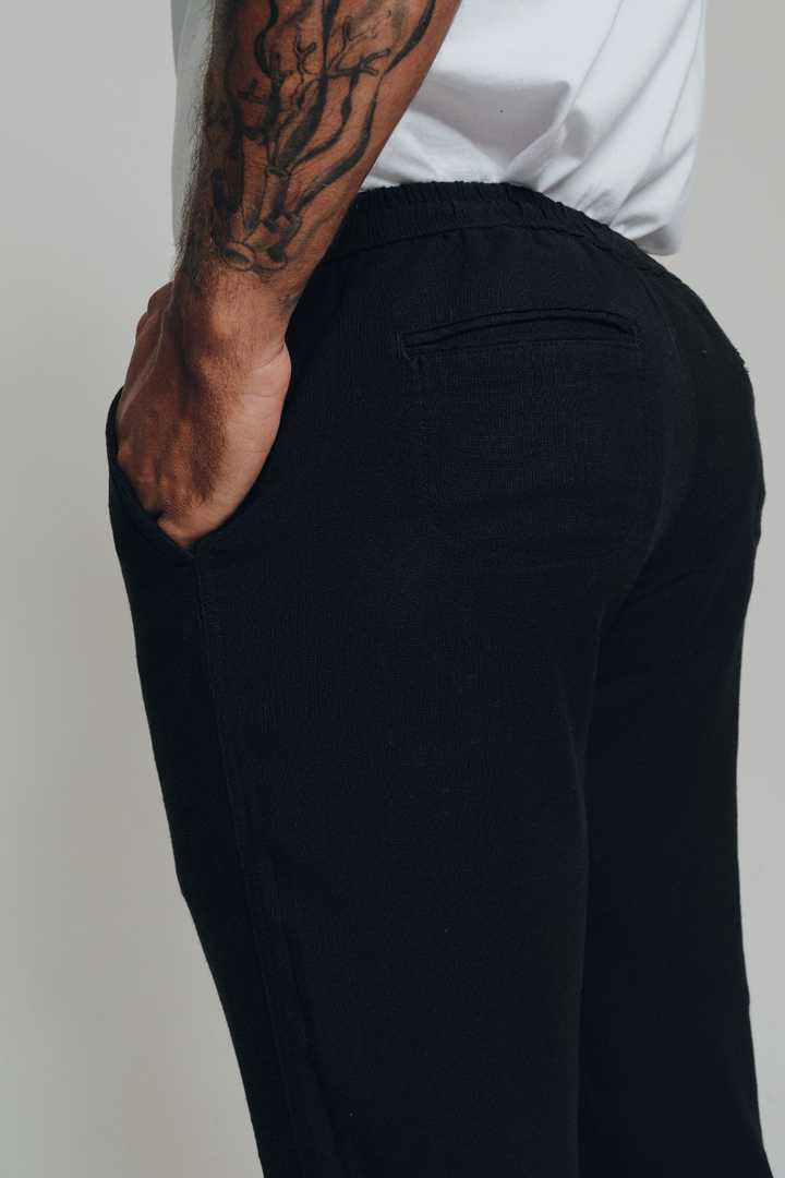 Calça de Linho Simple- Preta