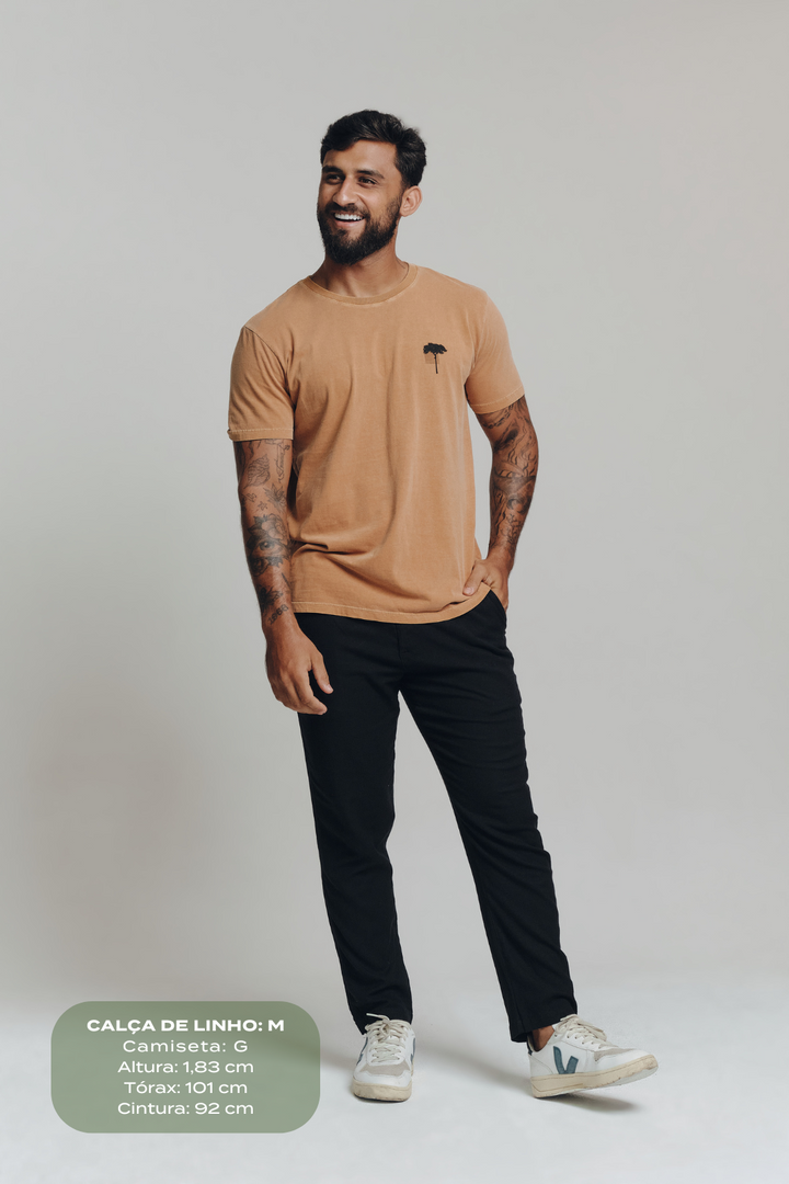 Calça de Linho Simple- Preta