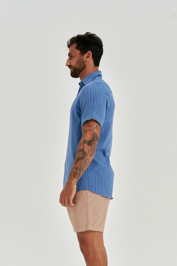 Camisa Stripe Listrada - Azul
