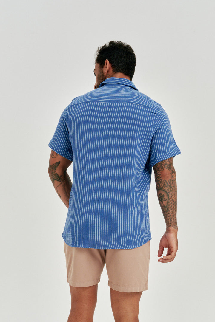Camisa Stripe Listrada - Azul