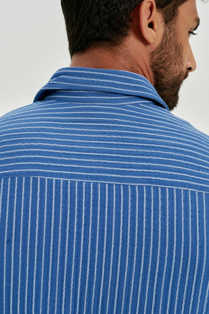 Camisa Stripe Listrada - Azul
