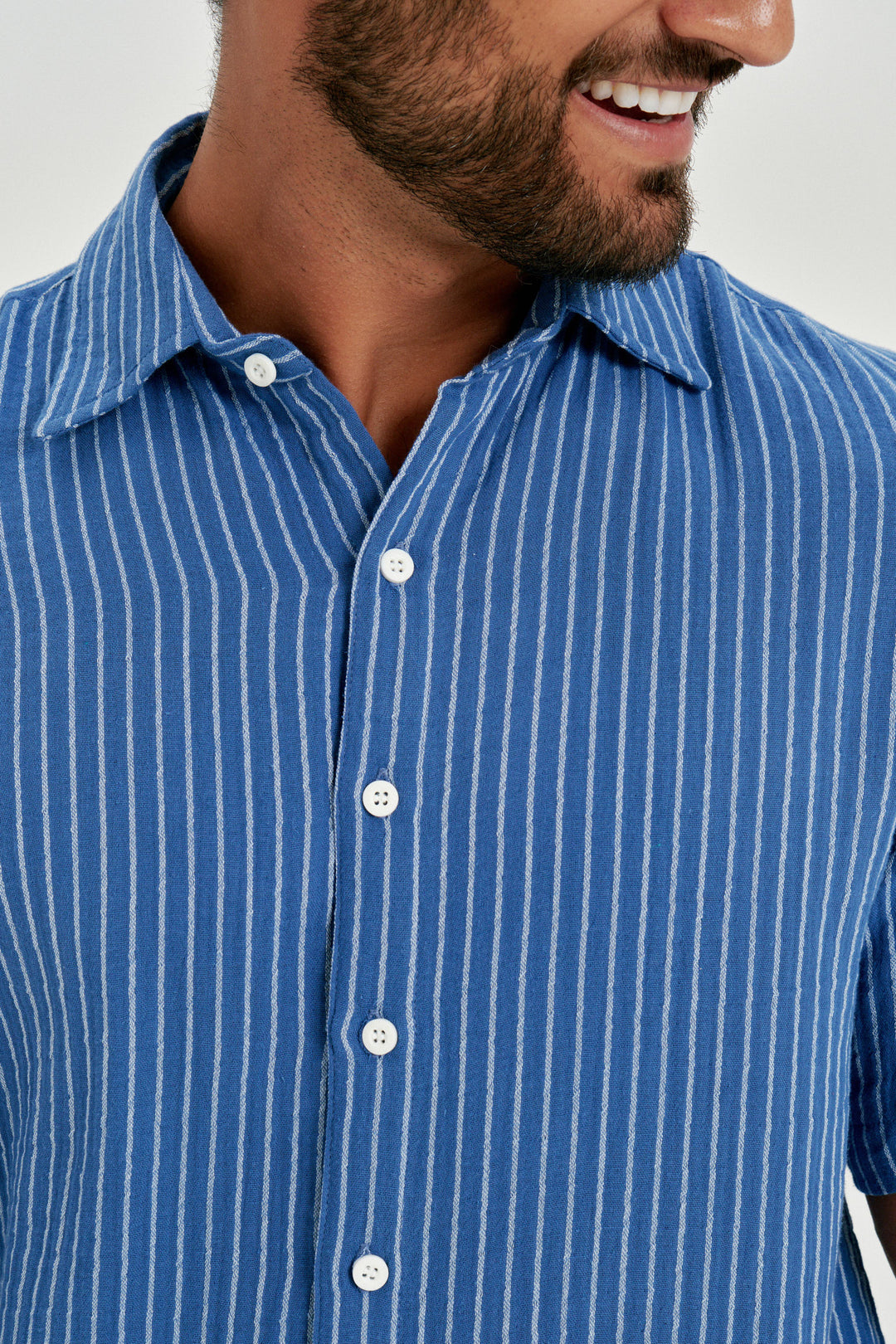 Camisa Stripe Listrada - Azul