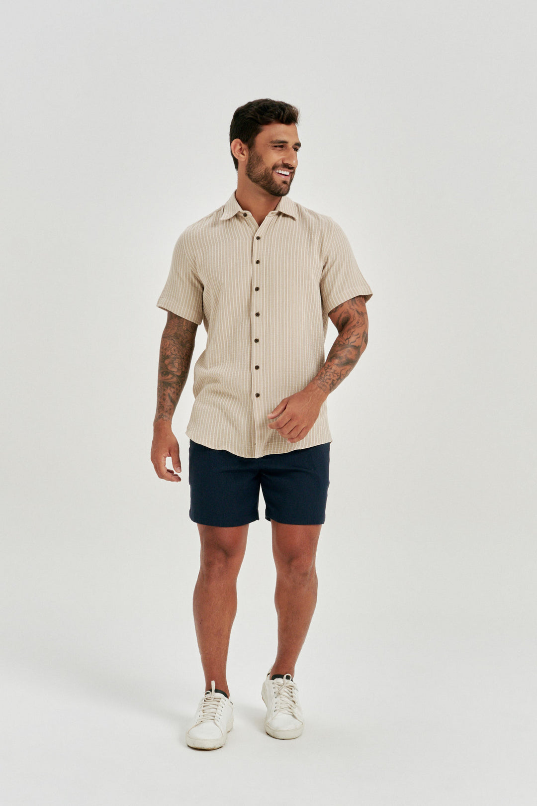 Camisa Stripe Listrada - Creme