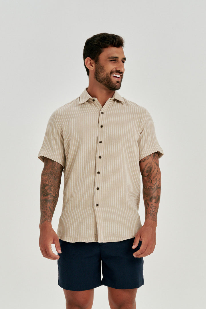 Camisa Stripe Listrada - Creme