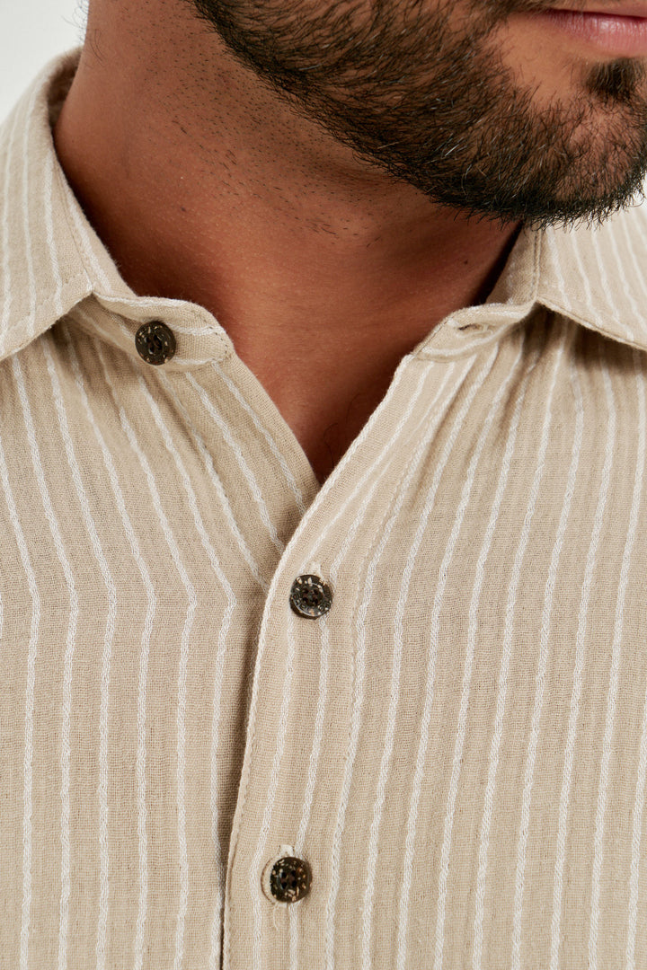 Camisa Stripe Listrada - Creme
