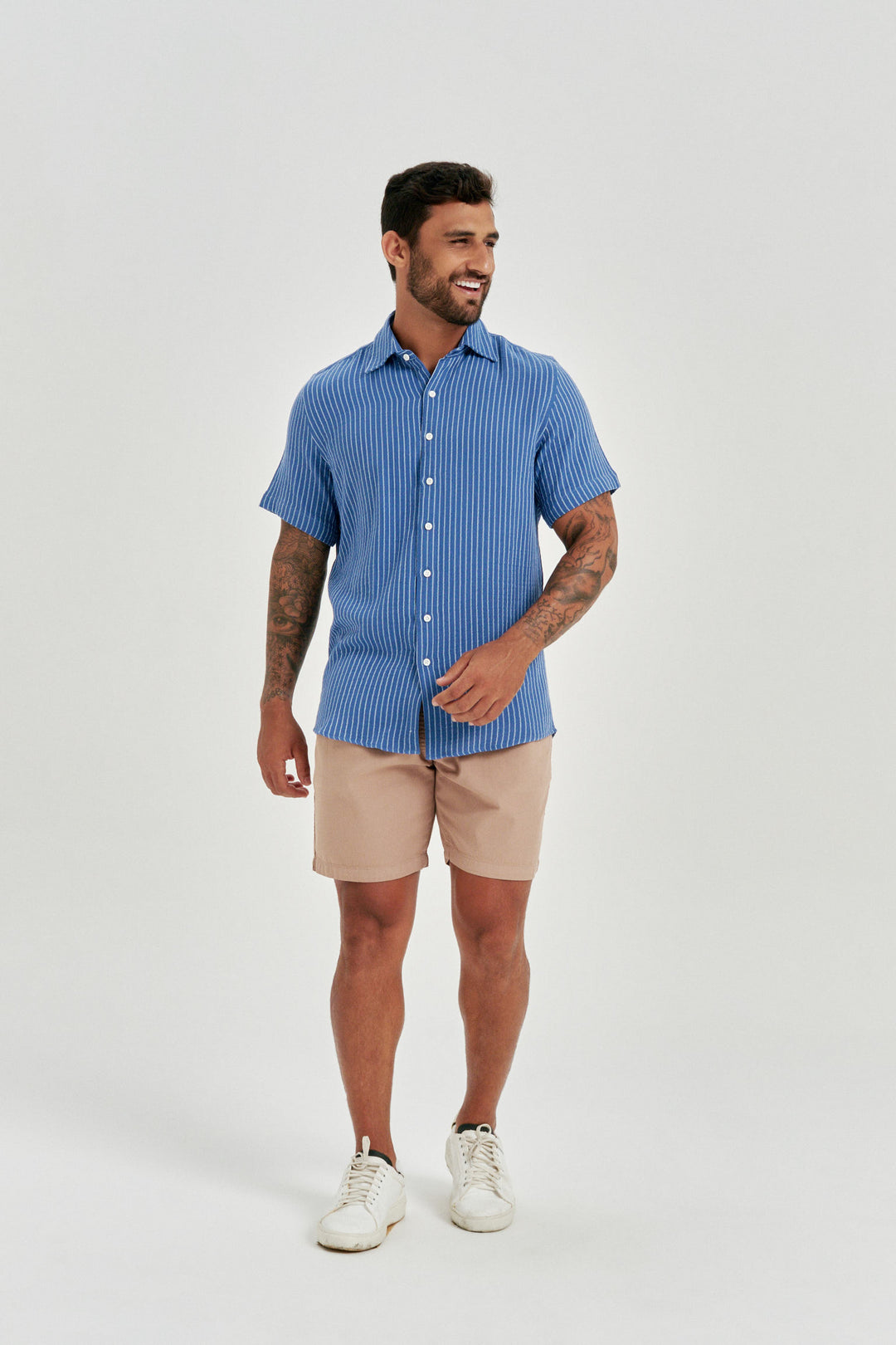 Camisa Stripe Listrada - Azul
