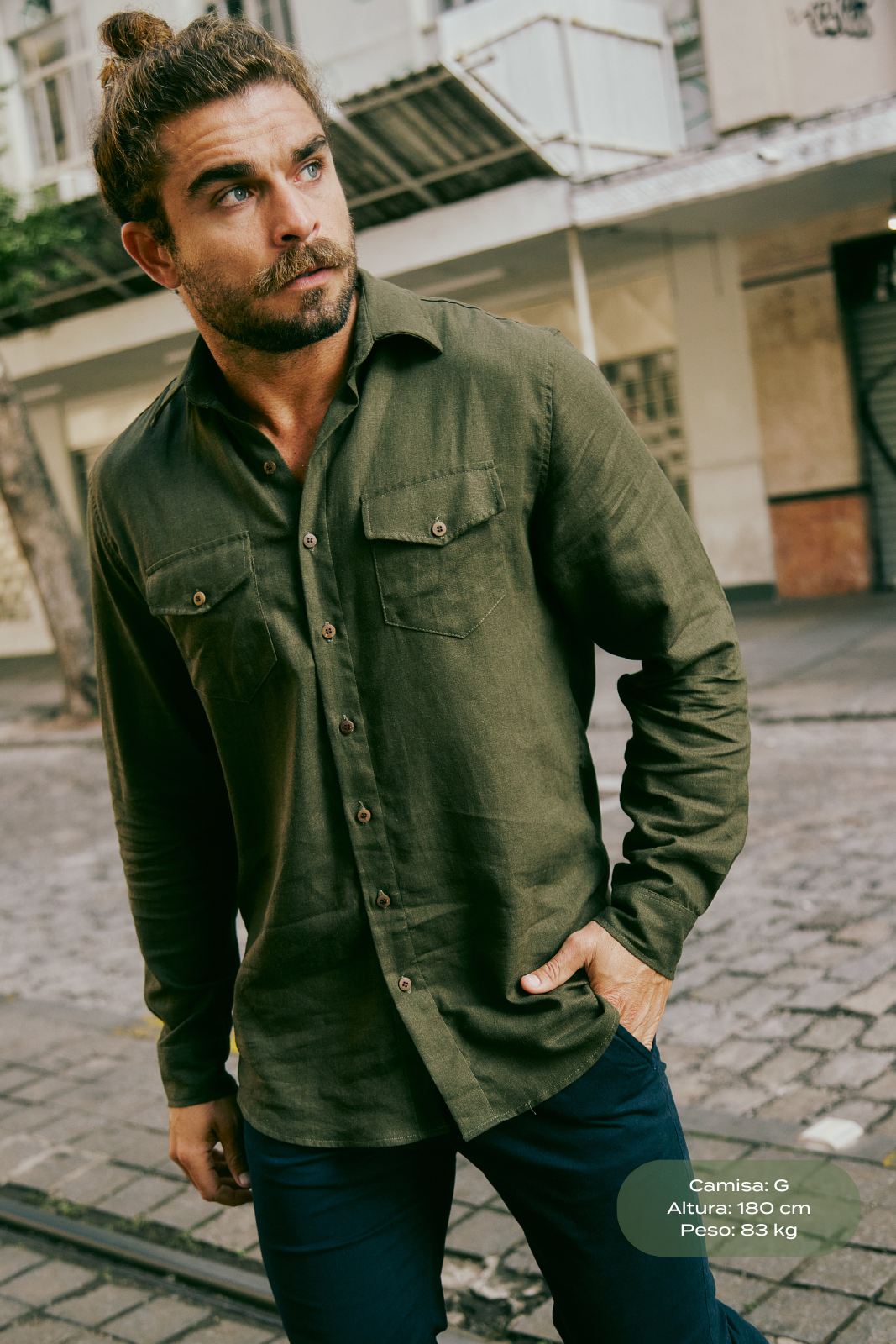 OverShirt de Linho - Verde