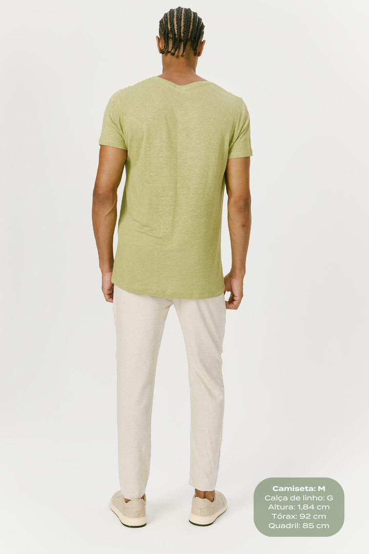 Camiseta de Linho Belga - Caqui