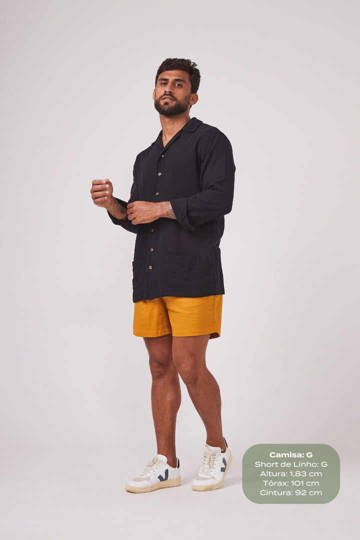 Camisa Rustic Gola Cubana - Preta