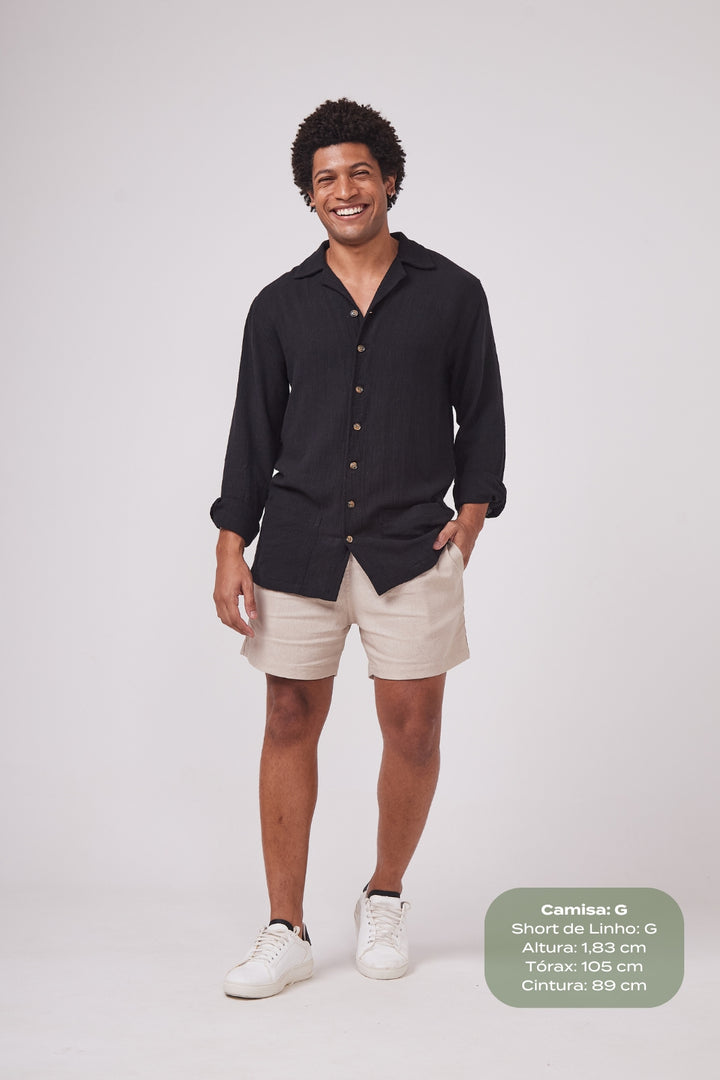 Camisa Rustic Gola Cubana - Preta