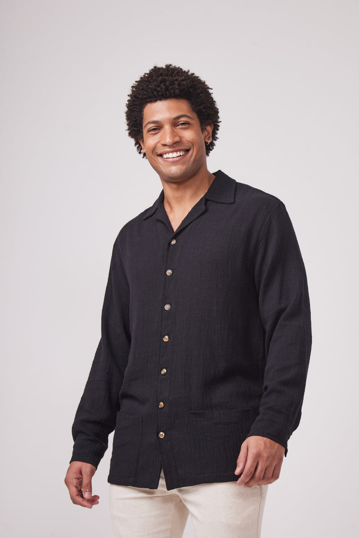 Camisa Rustic Gola Cubana - Preta
