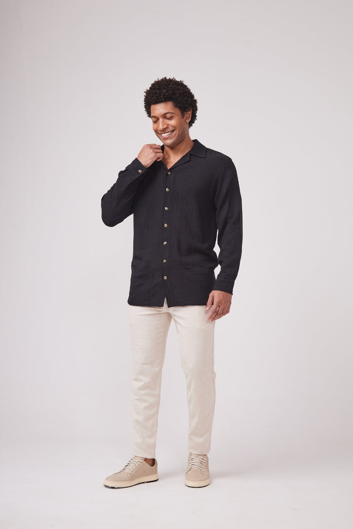 Camisa Rustic Gola Cubana - Preta