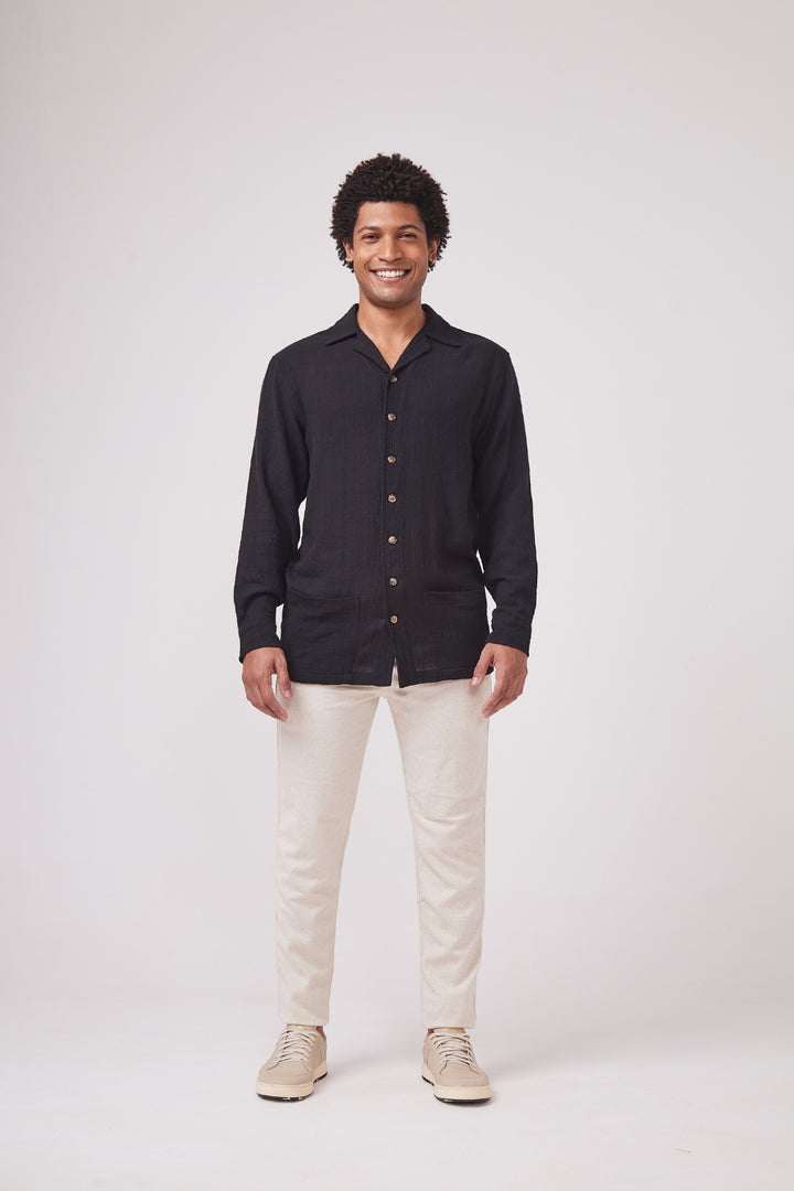 Camisa Rustic Gola Cubana - Preta