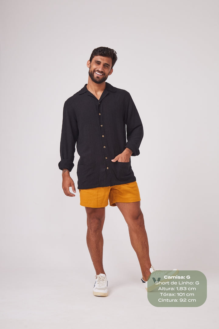 Camisa Rustic Gola Cubana - Preta