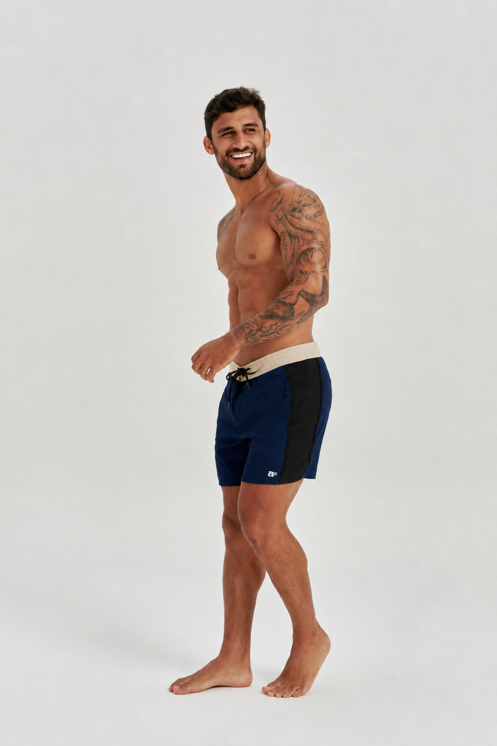 Boardshort Retro Faixa Lateral -  Azul Marinho