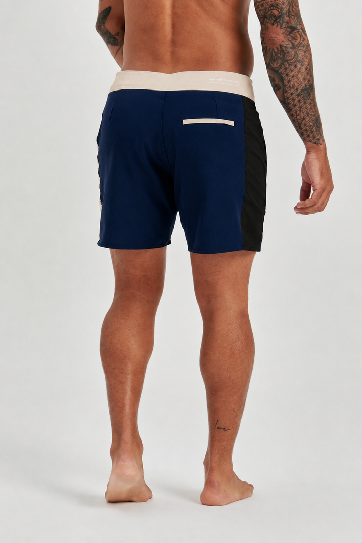 Boardshort Retro Faixa Lateral -  Azul Marinho