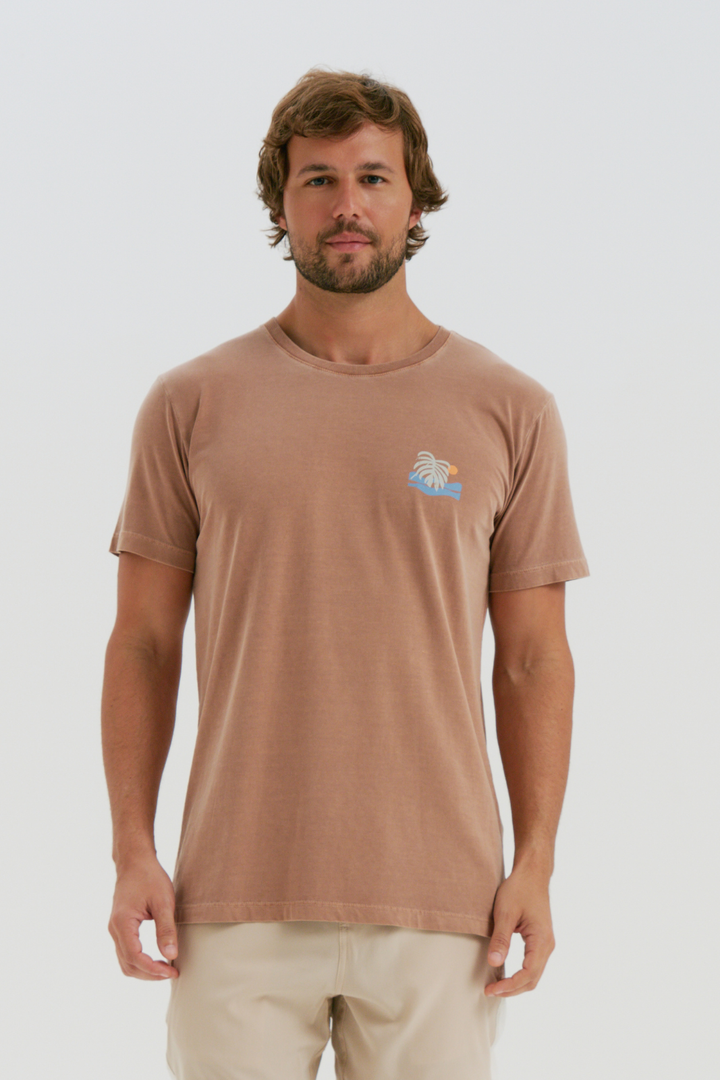 Camiseta Estonada - Sunset Waves - Marrom