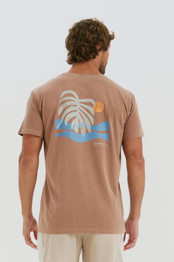 Camiseta Estonada - Sunset Waves - Marrom