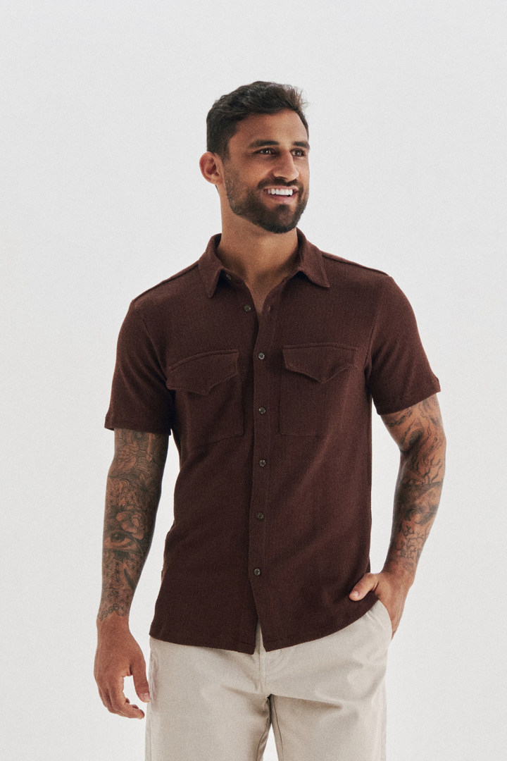 Camisa Texture - Marrom