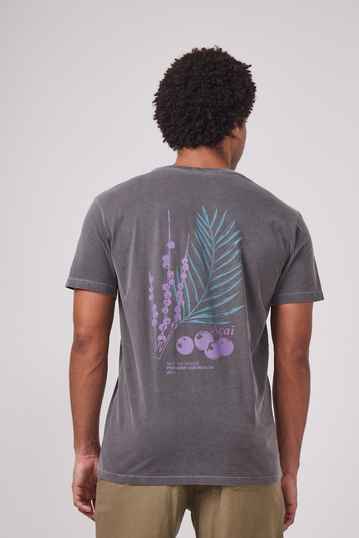 Camiseta Estonada Biomas - Açaí - Cinza
