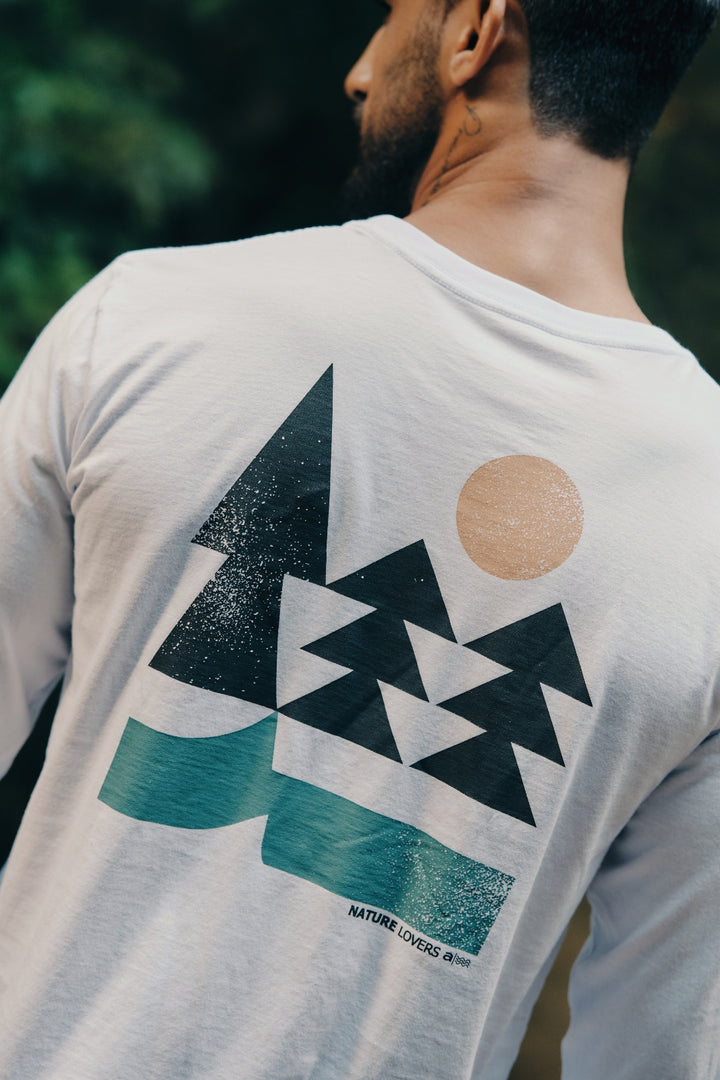 Camiseta Manga Longa Graphic Nature - Branca