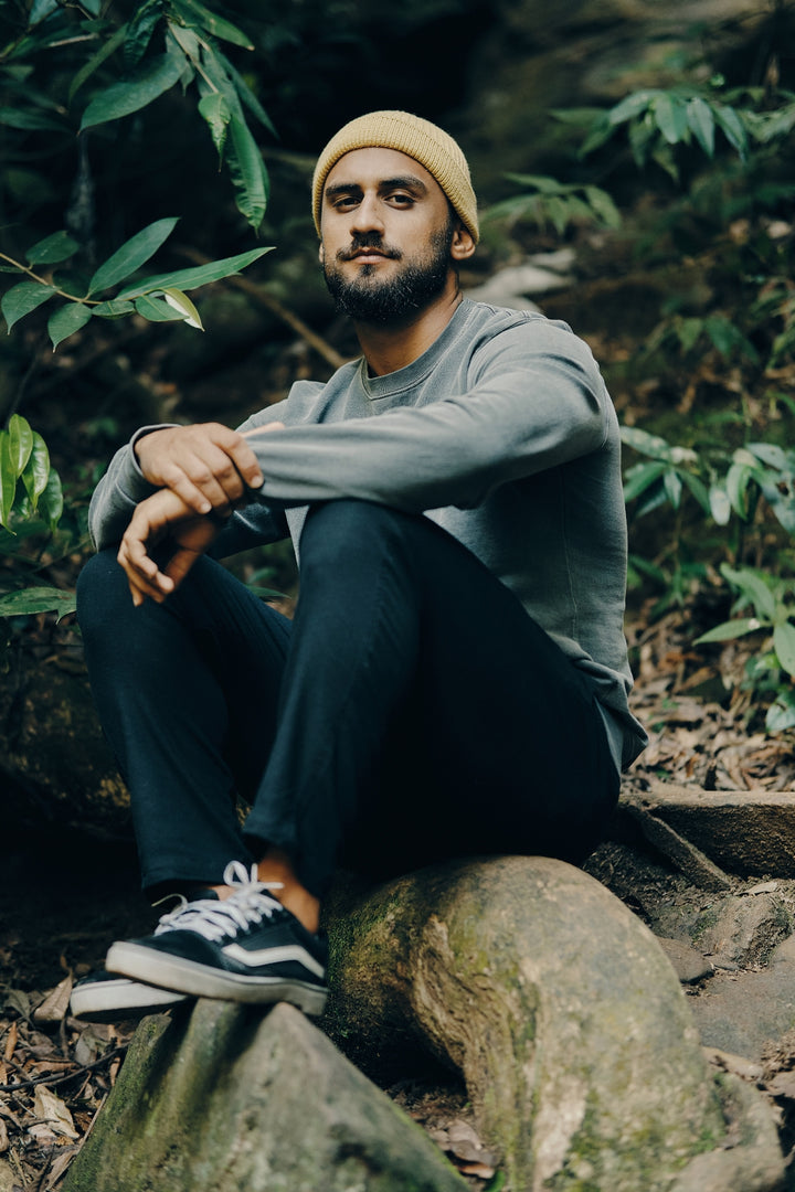 Blusa de Moletom Stone Orvalho - Cinza