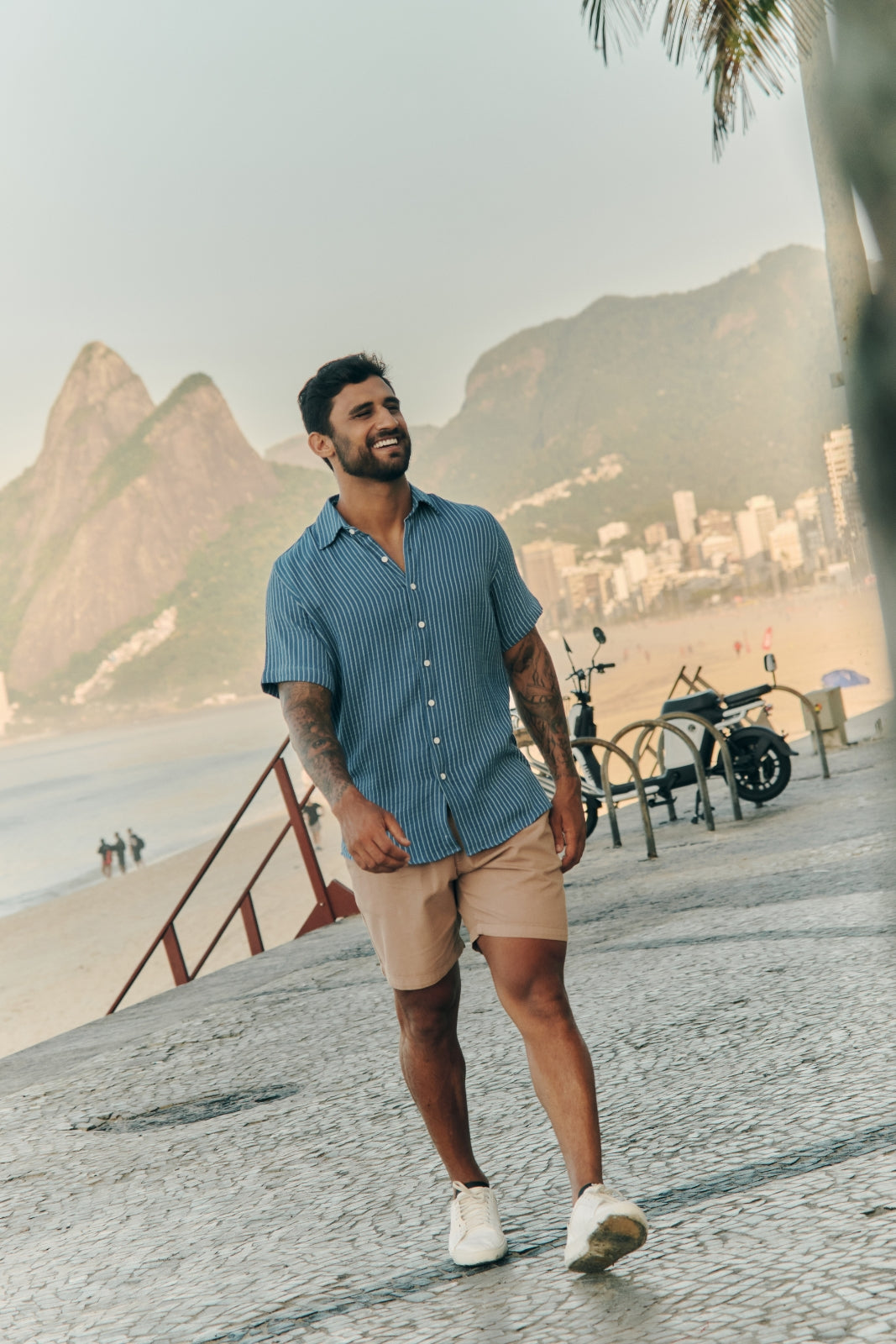 Camisa Stripe Listrada - Azul
