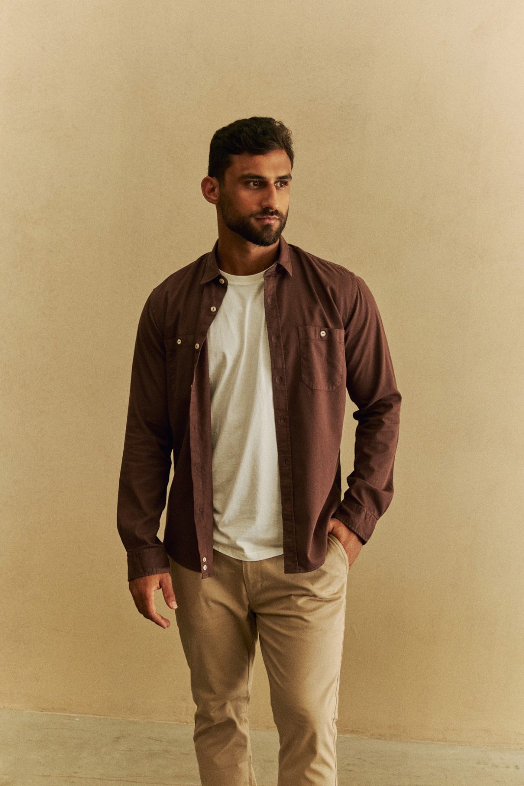 Camisa OverShirt Sarja Utility - Marrom