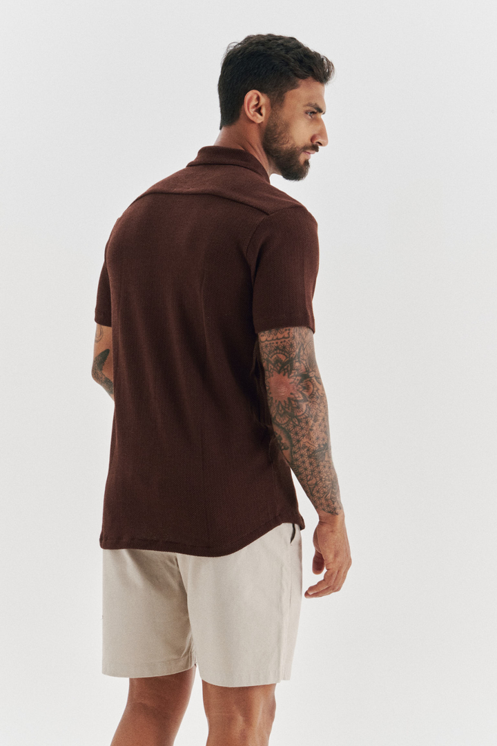 Camisa Texture - Marrom